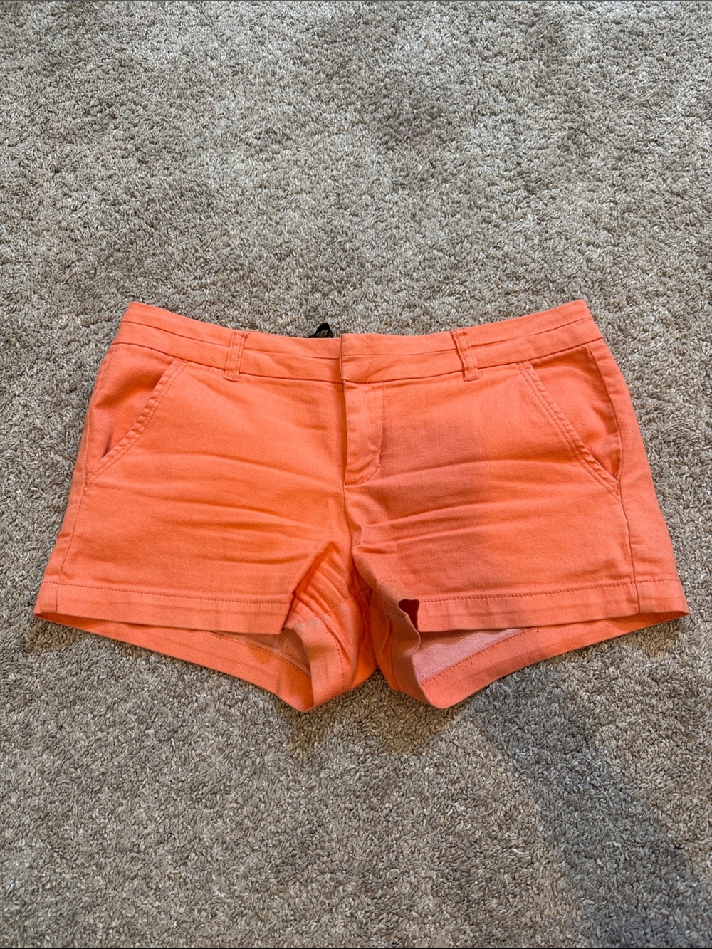 Harper High-Waist Coral Cotton Blend Shorts